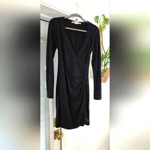 Max Studi Gray Long Sleeve V Neck Sweater Dress Size Medium